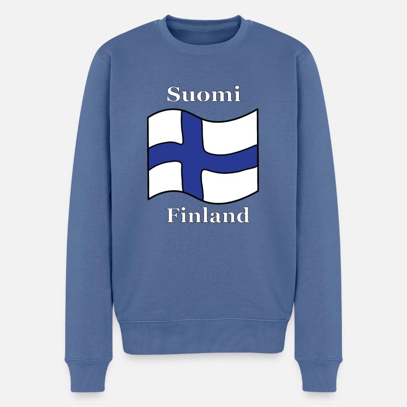 Finnland Finnland Flagge - Männer Premium Bio Pullover - Taubenblau