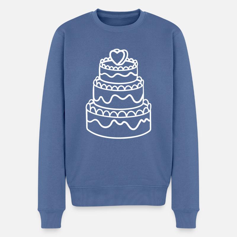 Torte - Männer Premium Bio Pullover - Taubenblau
