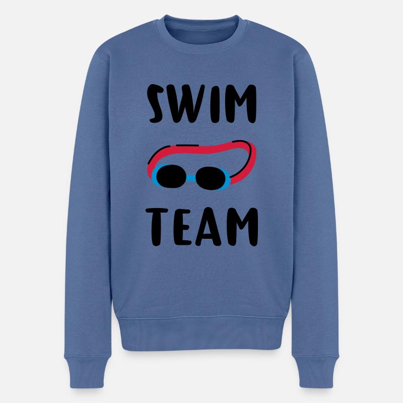 Schwimmteam - Männer Premium Bio Pullover - Taubenblau
