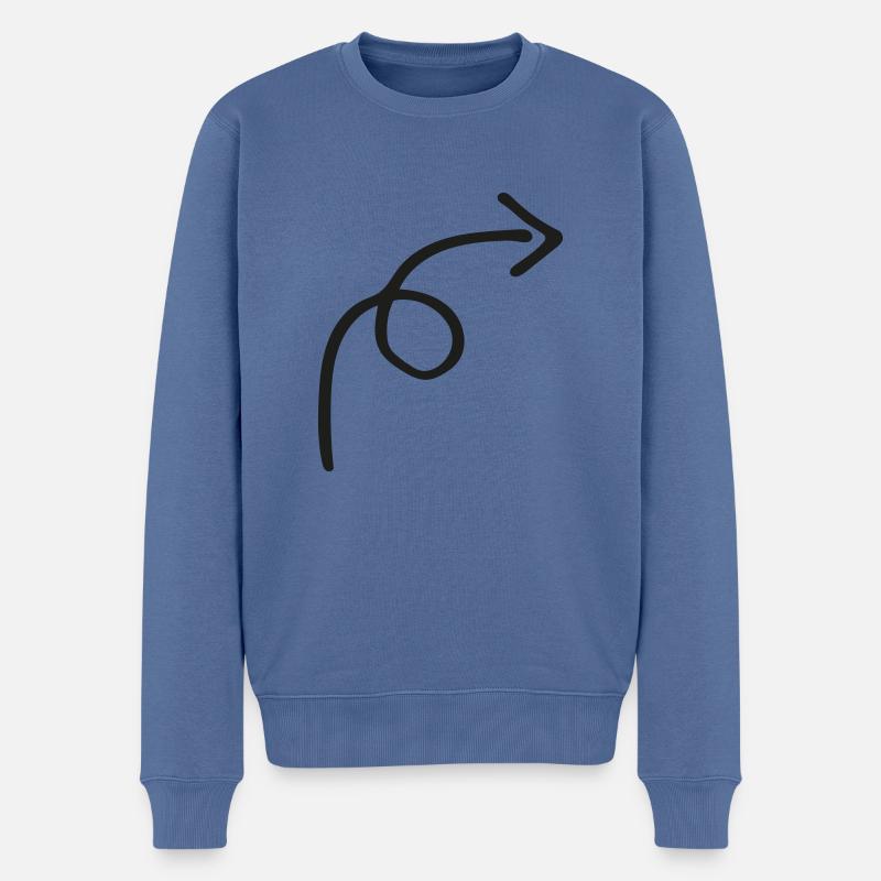 Pfeil - Männer Premium Bio Pullover - Taubenblau