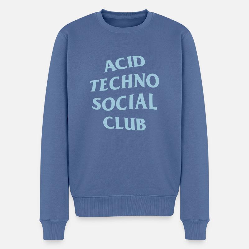 Acid Techno Social Club - Pull Premium bio Homme - bleu pigeon