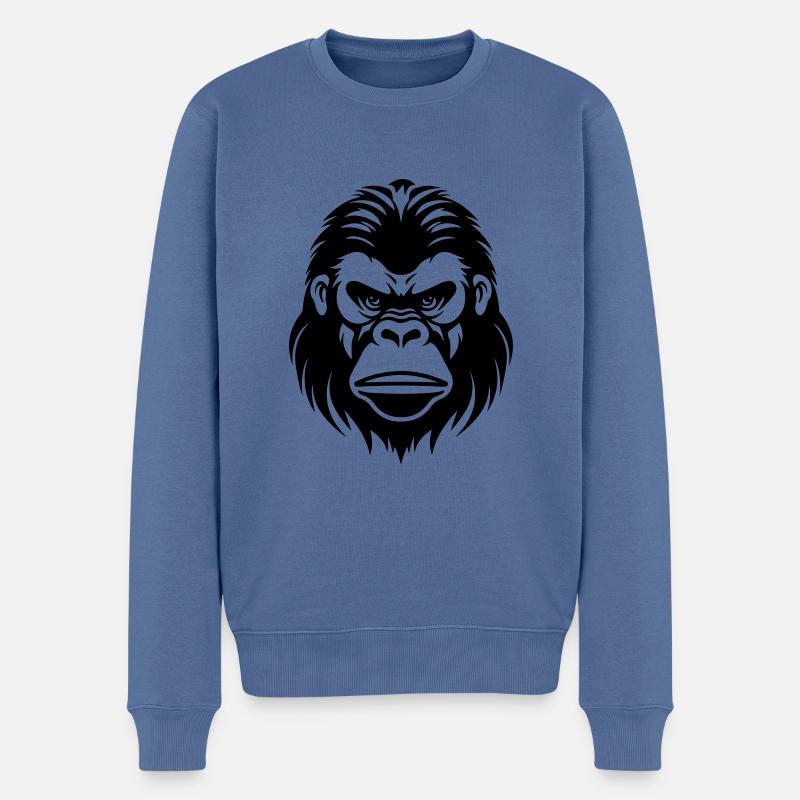 Tête de gorille - Pull Premium bio Homme - bleu pigeon