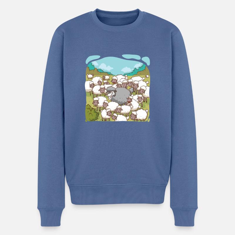 Wolf im Schafspelz - Männer Premium Bio Pullover - Taubenblau