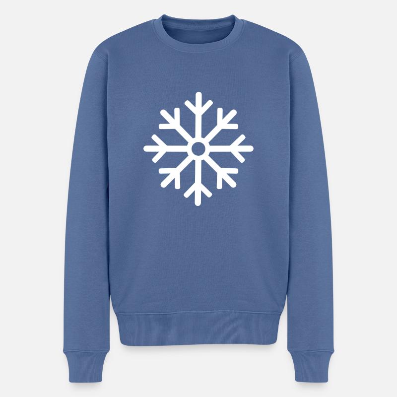Schneeflocke - Männer Premium Bio Pullover - Taubenblau