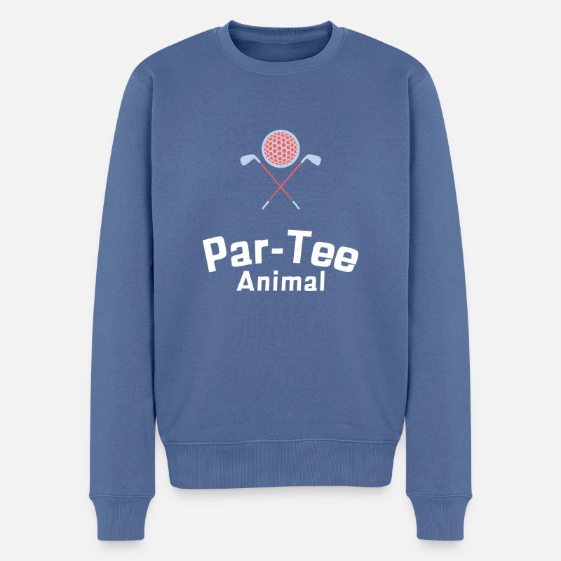 Par-Tee Tier - Männer Premium Bio Pullover - Taubenblau