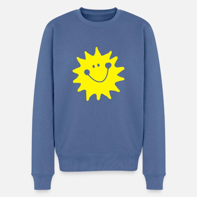 Sonne - Männer Premium Bio Pullover - Taubenblau
