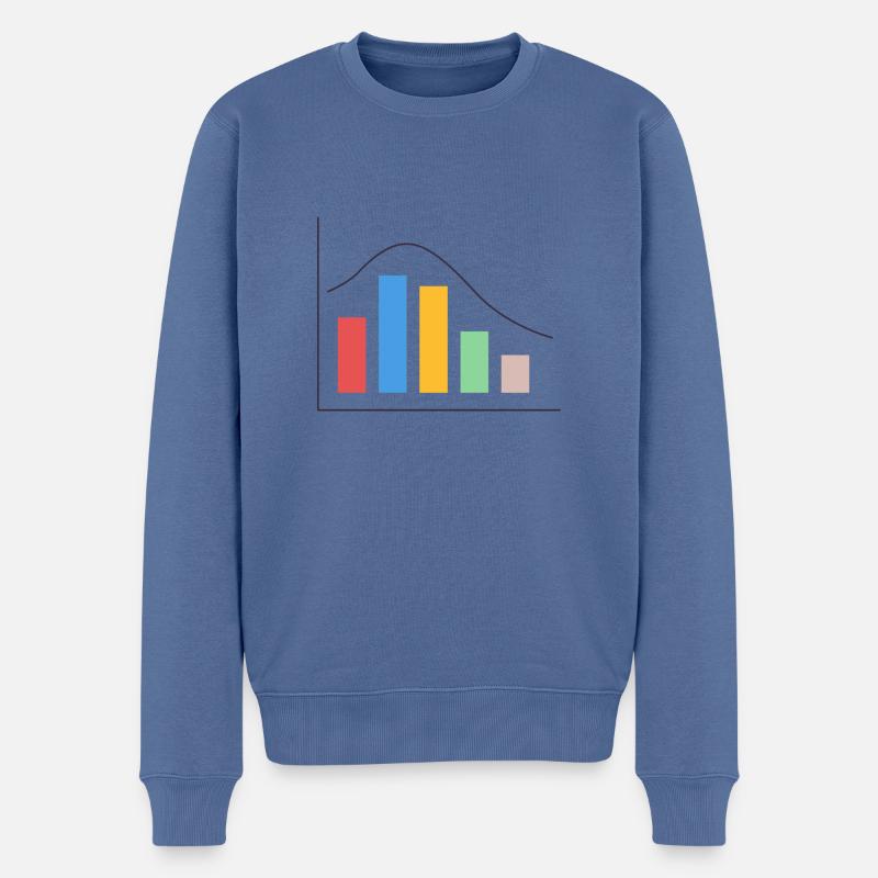 Pale - graph - Pull Premium bio Homme - bleu pigeon