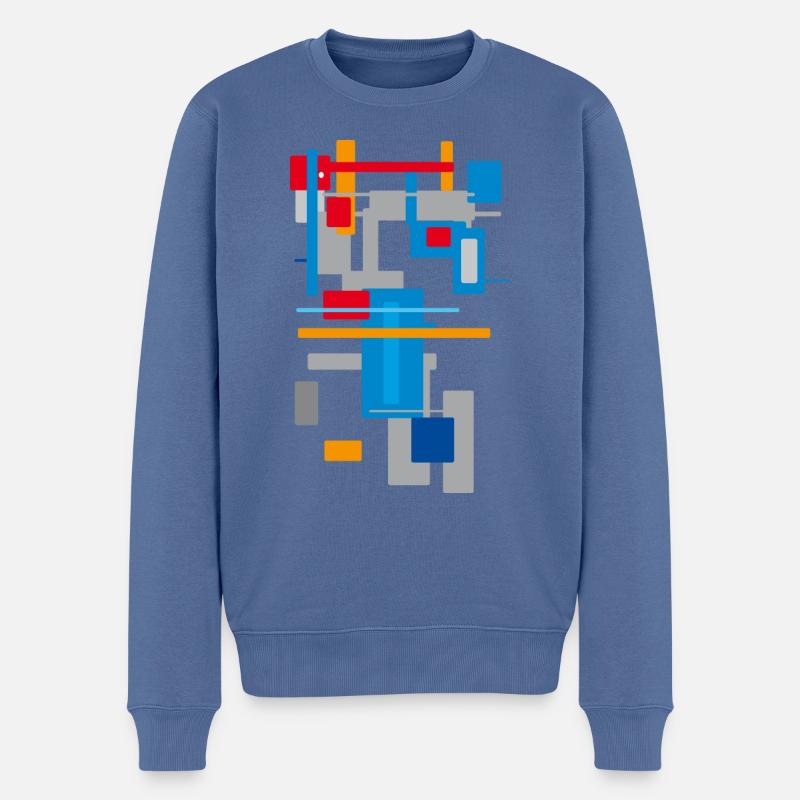 Architektur Muster - Männer Premium Bio Pullover - Taubenblau