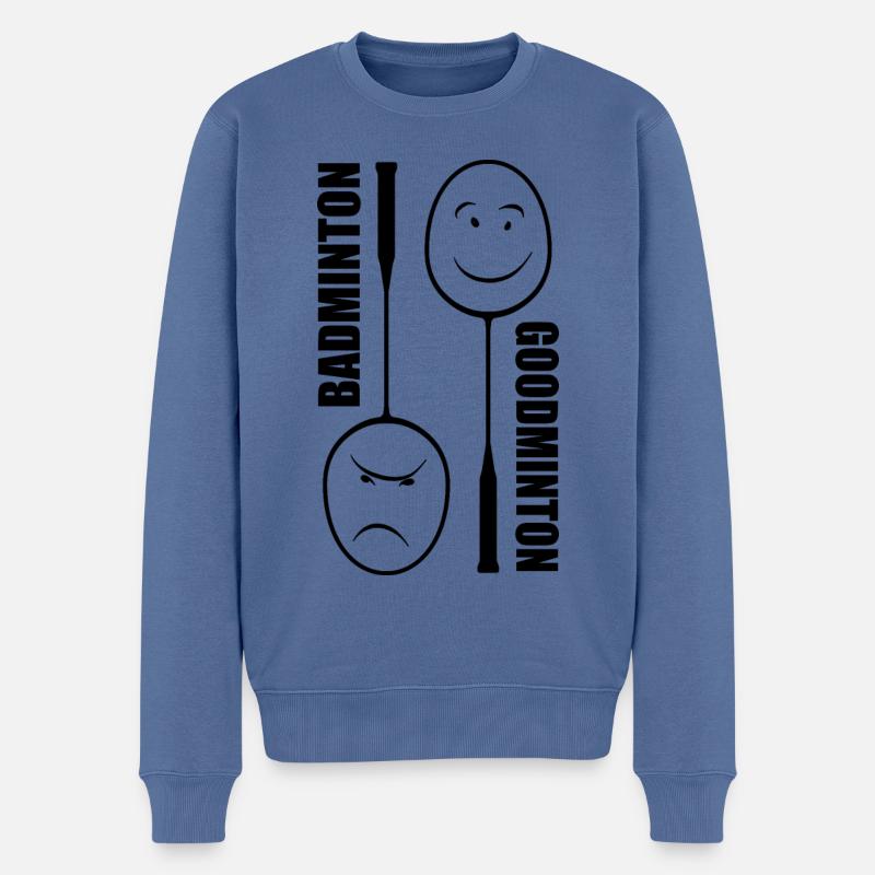 Badminton Goodminton - Sport - Wortspiel - Männer Premium Bio Pullover - Taubenblau