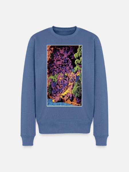 1990 Coast - Männer Premium Bio Pullover - Taubenblau