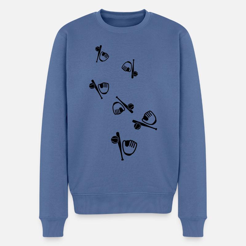 Baseball sport - Männer Premium Bio Pullover - Taubenblau