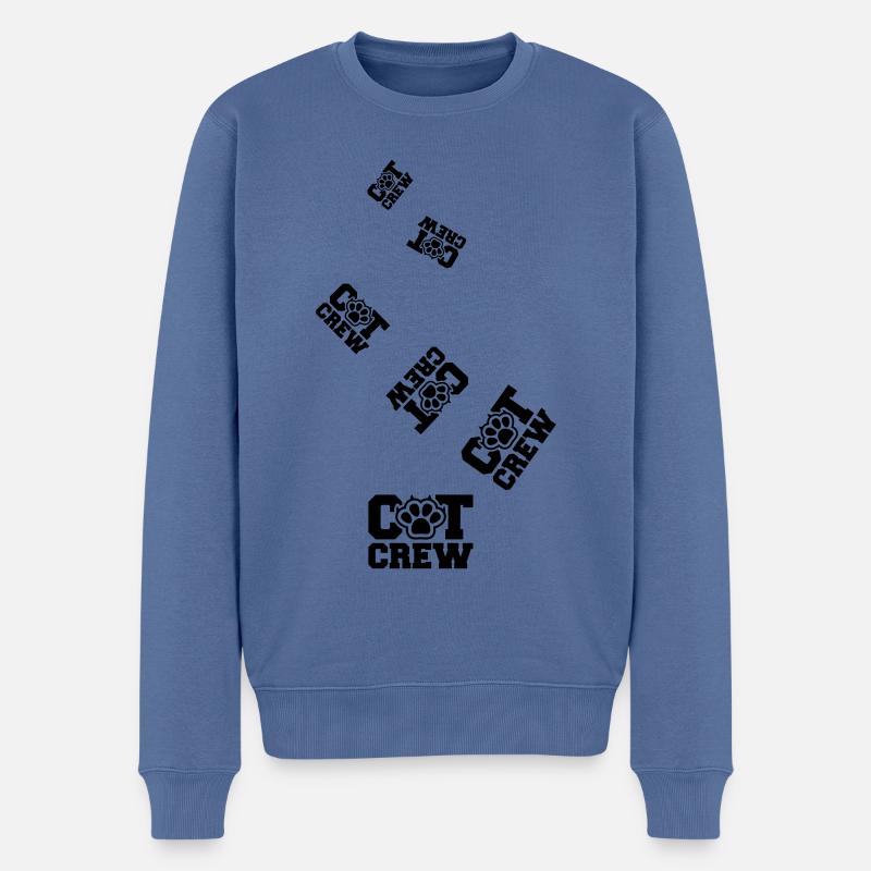 Cat Crew - Männer Premium Bio Pullover - Taubenblau