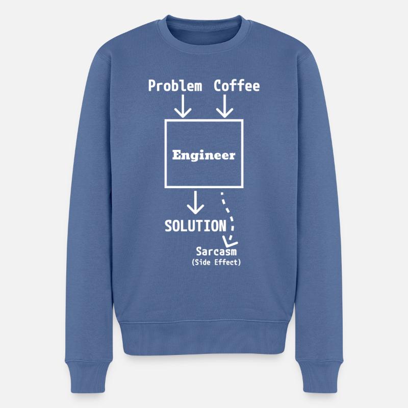 Engineer Input & Output (light) - Men's Premium Organic Jumper - stone blue