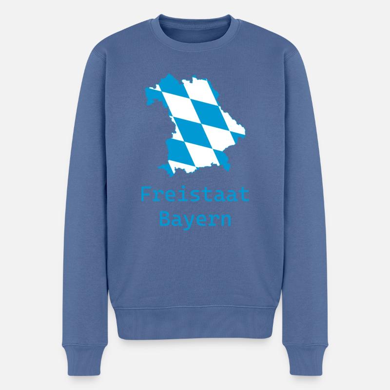 Bayern - Männer Premium Bio Pullover - Taubenblau
