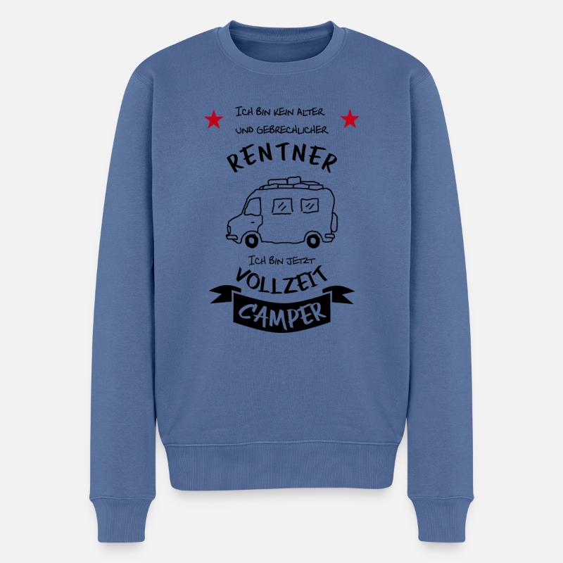 vollzeit camper wohnmobil - Männer Premium Bio Pullover - Taubenblau