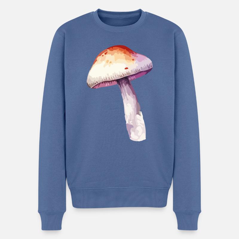 champignon - Pull Premium bio Homme - bleu pigeon