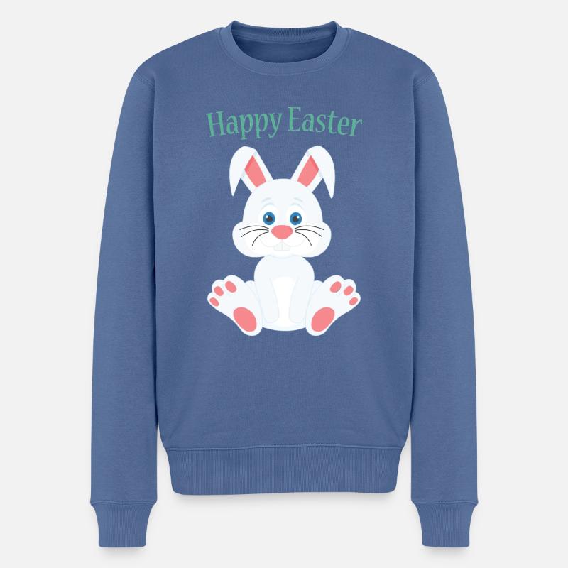 Niedlicher Osterhase - Männer Premium Bio Pullover - Taubenblau