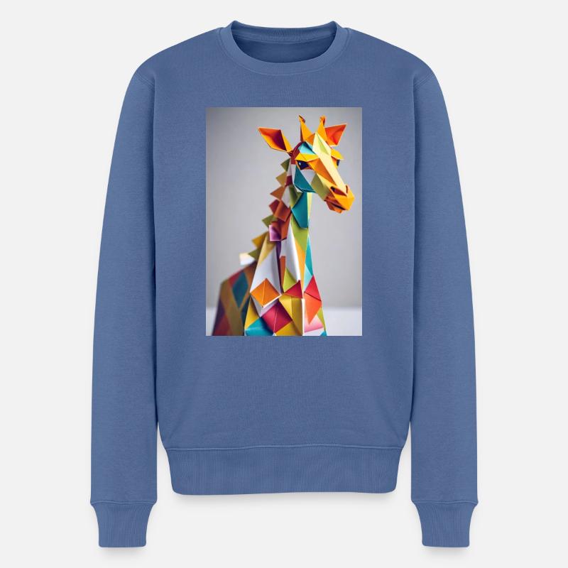 Giraffe - Männer Premium Bio Pullover - Taubenblau
