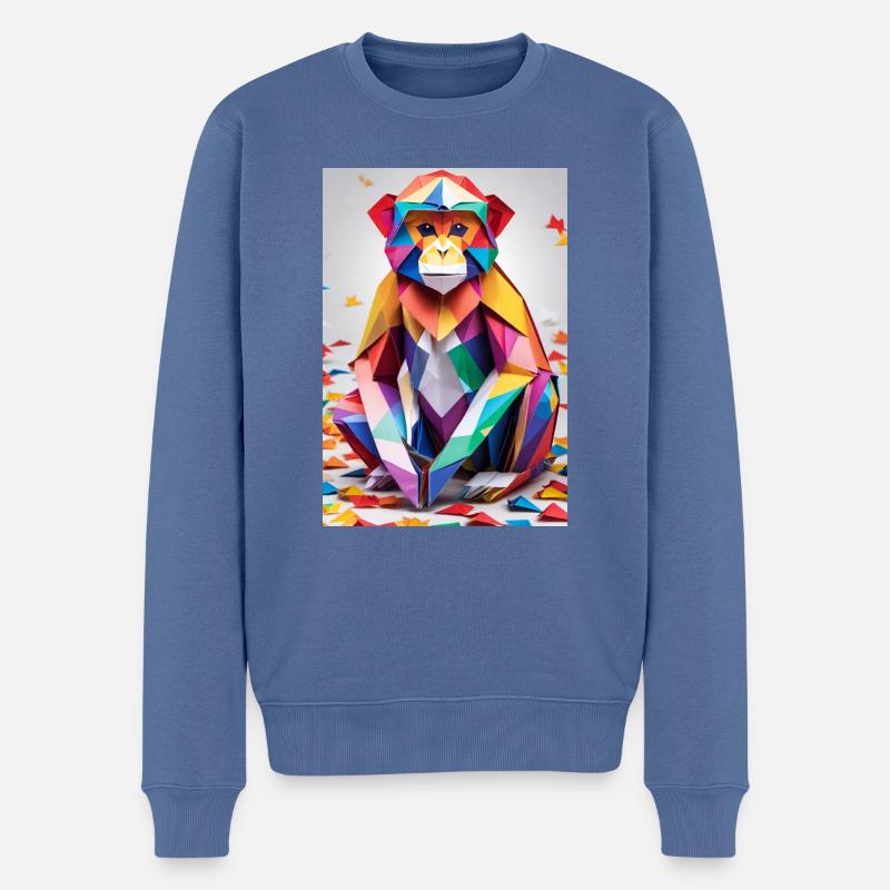 Singe arc-en-ciel - Pull Premium bio Homme - bleu pigeon