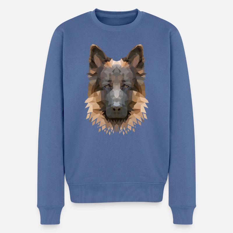 Polyart Schäferhund - Männer Premium Bio Pullover - Taubenblau
