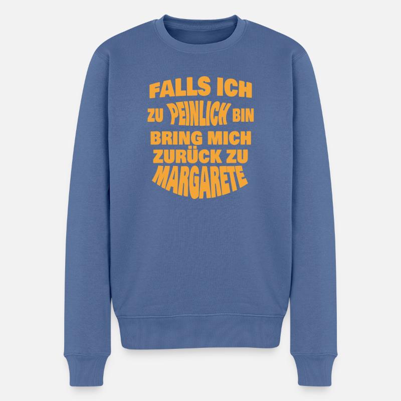 Margarete - Männer Premium Bio Pullover - Taubenblau