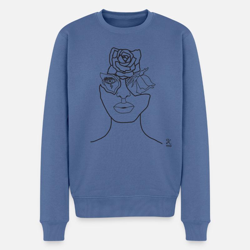 Renaissance K - Männer Premium Bio Pullover - Taubenblau