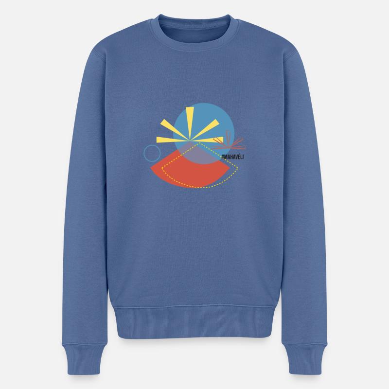 Drapeau Mahavéli, Ile de la Réunion 974 - Pull Premium bio Homme - bleu pigeon