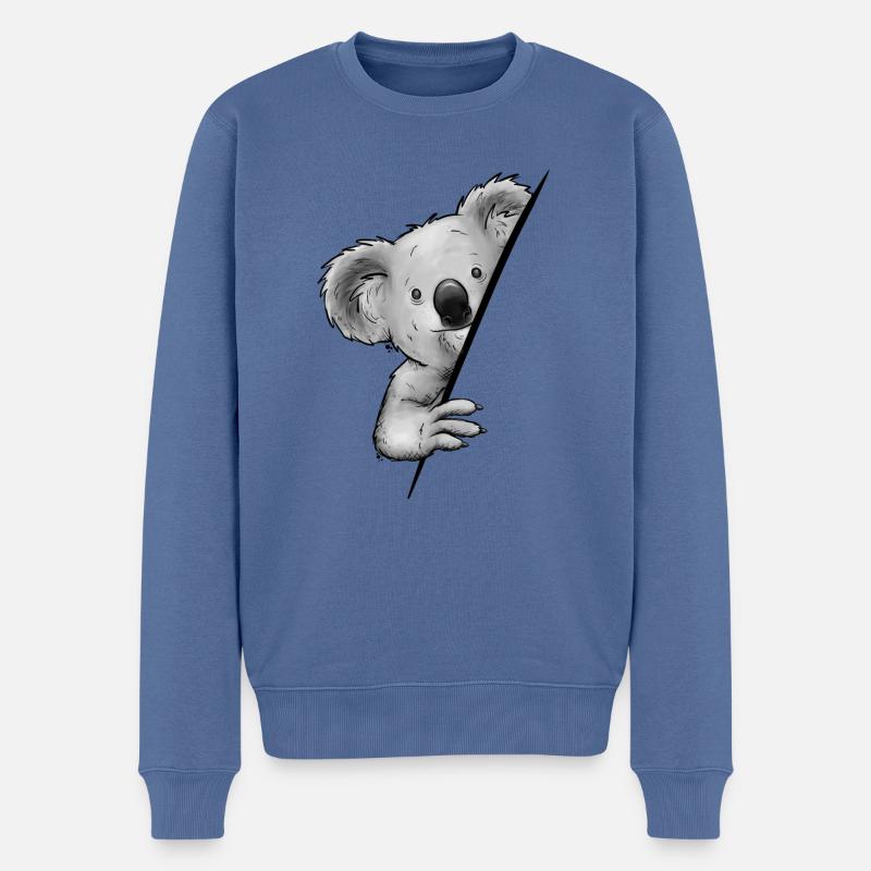 Lässiges Beuteltier Koalabär Illustration Koala - Männer Premium Bio Pullover - Taubenblau