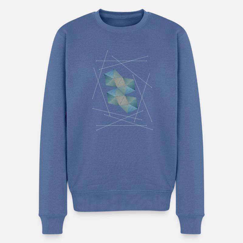 Geometrisch - Männer Premium Bio Pullover - Taubenblau