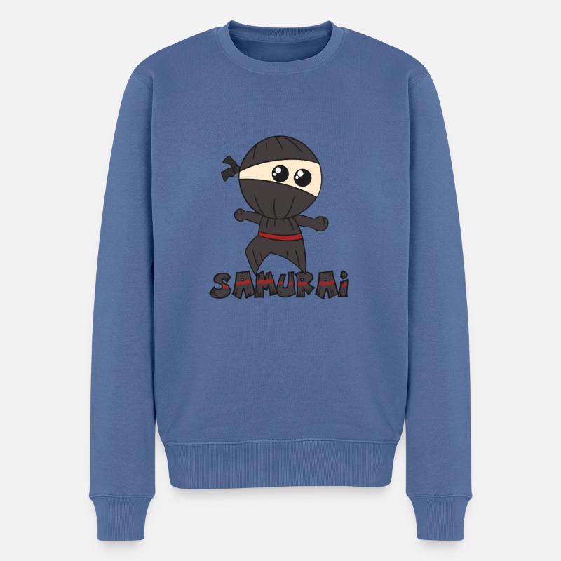 Samurai - Männer Premium Bio Pullover - Taubenblau