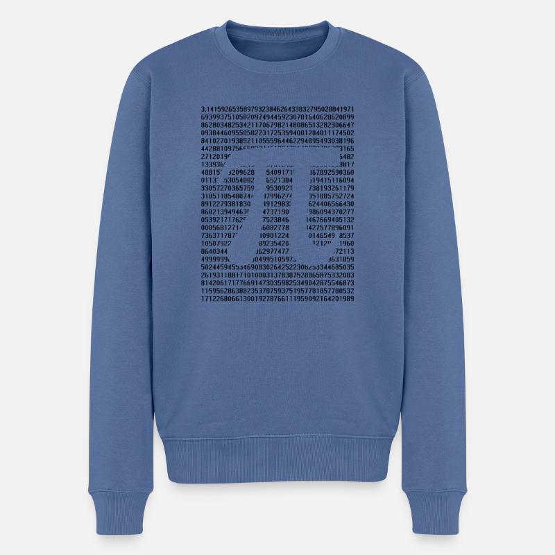 Zahl Pi - Männer Premium Bio Pullover - Taubenblau