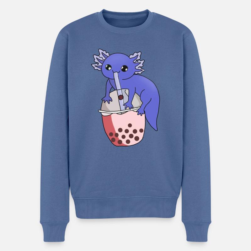 BubbleAxo - Männer Premium Bio Pullover - Taubenblau