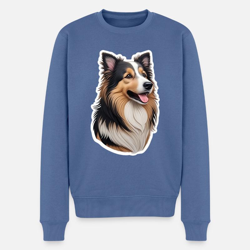 Australian Shepherd - Männer Premium Bio Pullover - Taubenblau