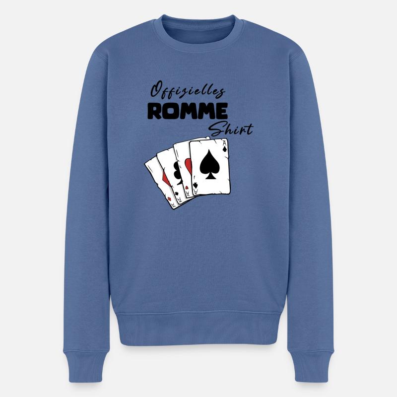 Romme Offizielles Shirt - Männer Premium Bio Pullover - Taubenblau