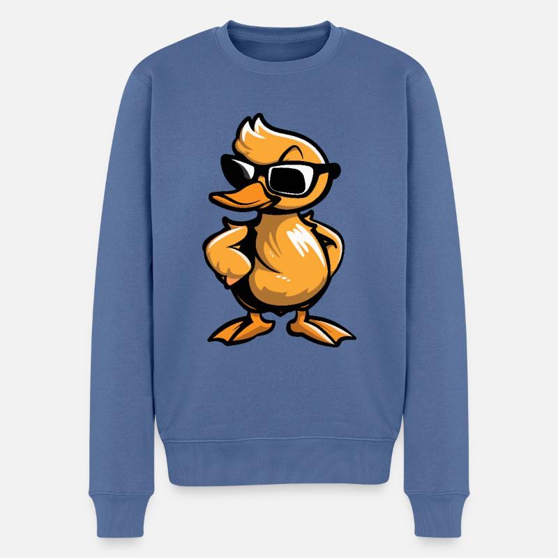 Bande dessinée cool de canard - Pull Premium bio Homme - bleu pigeon