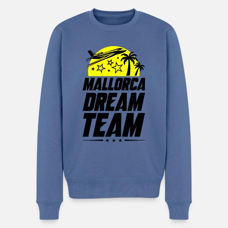 Mallorca Dream Team - Männer Premium Bio Pullover - Taubenblau