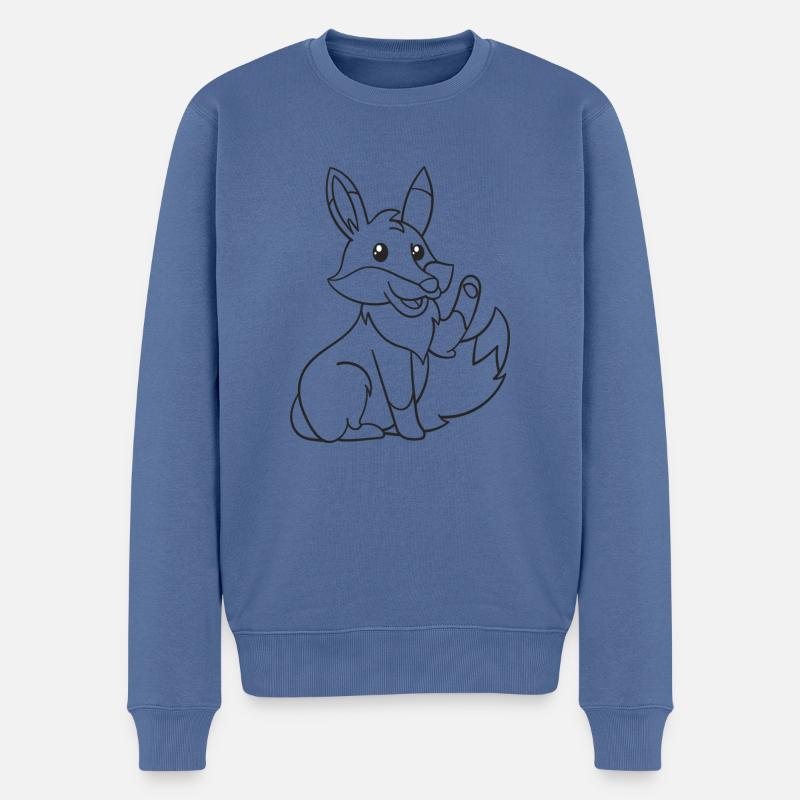 Fuchs, Füchse, Geschenk, Geschenkidee - Männer Premium Bio Pullover - Taubenblau