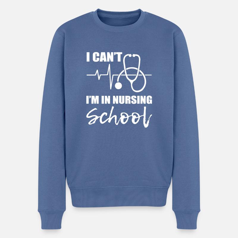Krankenpflegeschule Krankenpflegerin Gift - Männer Premium Bio Pullover - Taubenblau