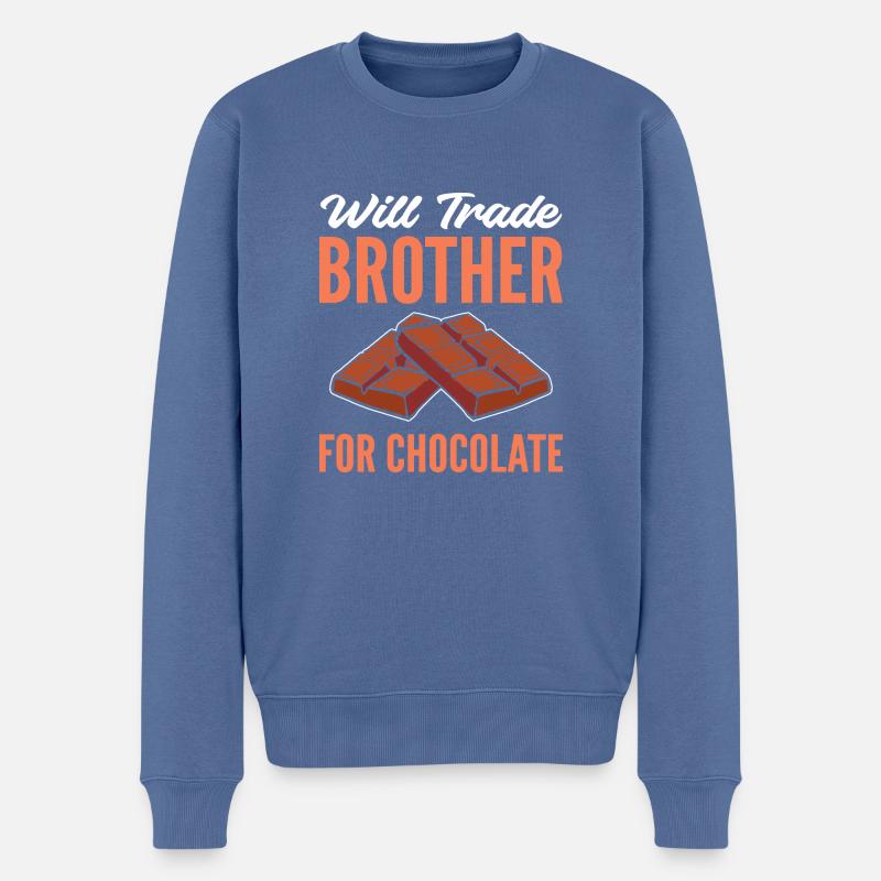Wird Bruder handeln Naschkatze Gift - Männer Premium Bio Pullover - Taubenblau