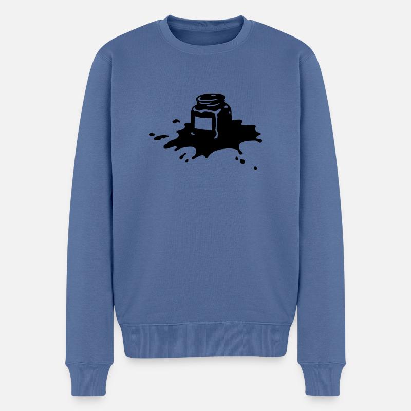 Tuschenapf - Männer Premium Bio Pullover - Taubenblau