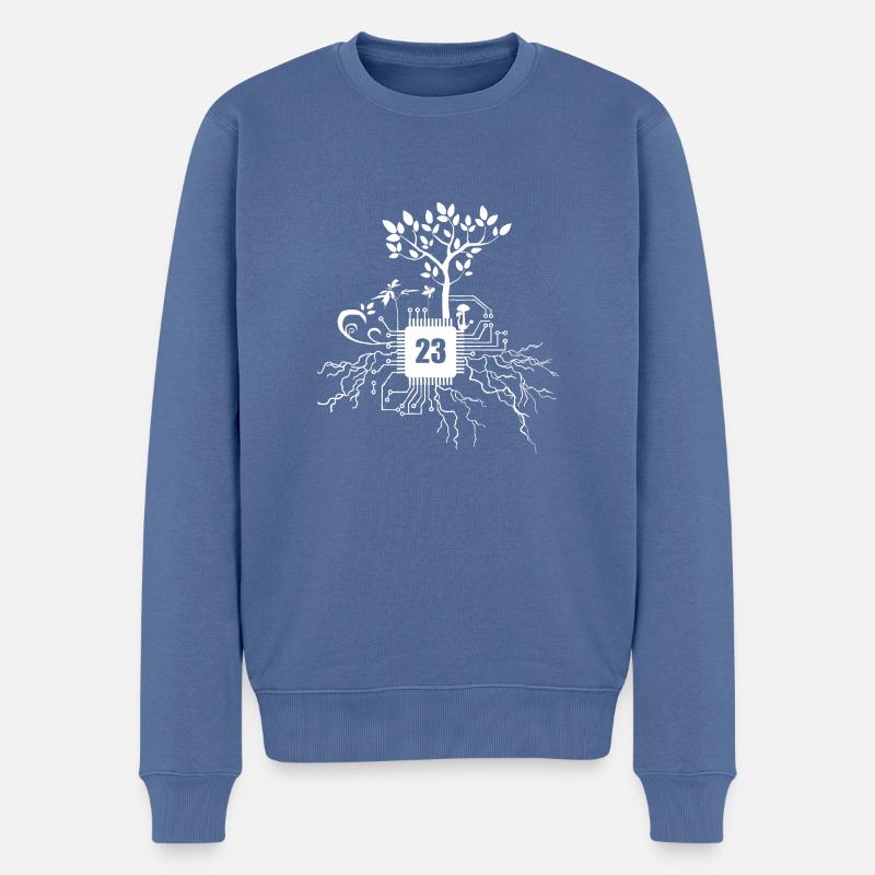 Freetek Microchip 23 - Männer Premium Bio Pullover - Taubenblau