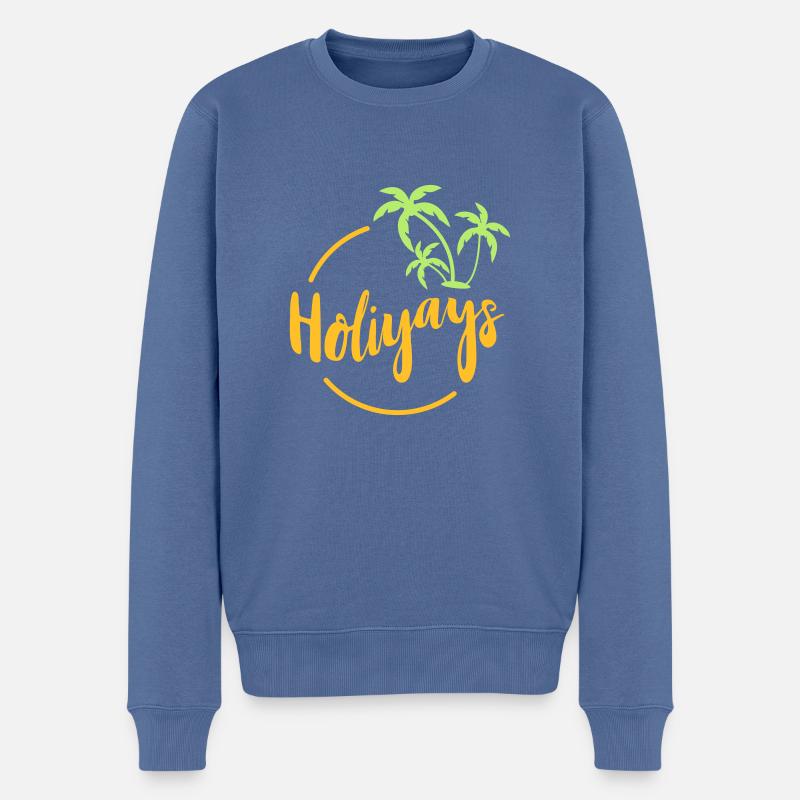 Ferien. Reise. Reise. Ferien. Ausflug. Geschenk - Männer Premium Bio Pullover - Taubenblau