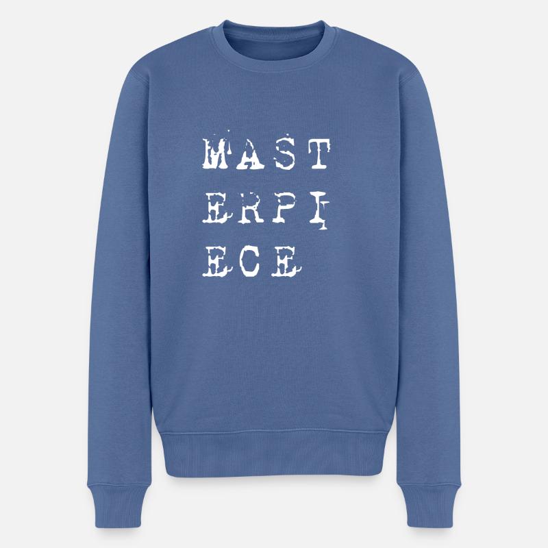 Chef d'oeuvre blanc - Pull Premium bio Homme - bleu pigeon