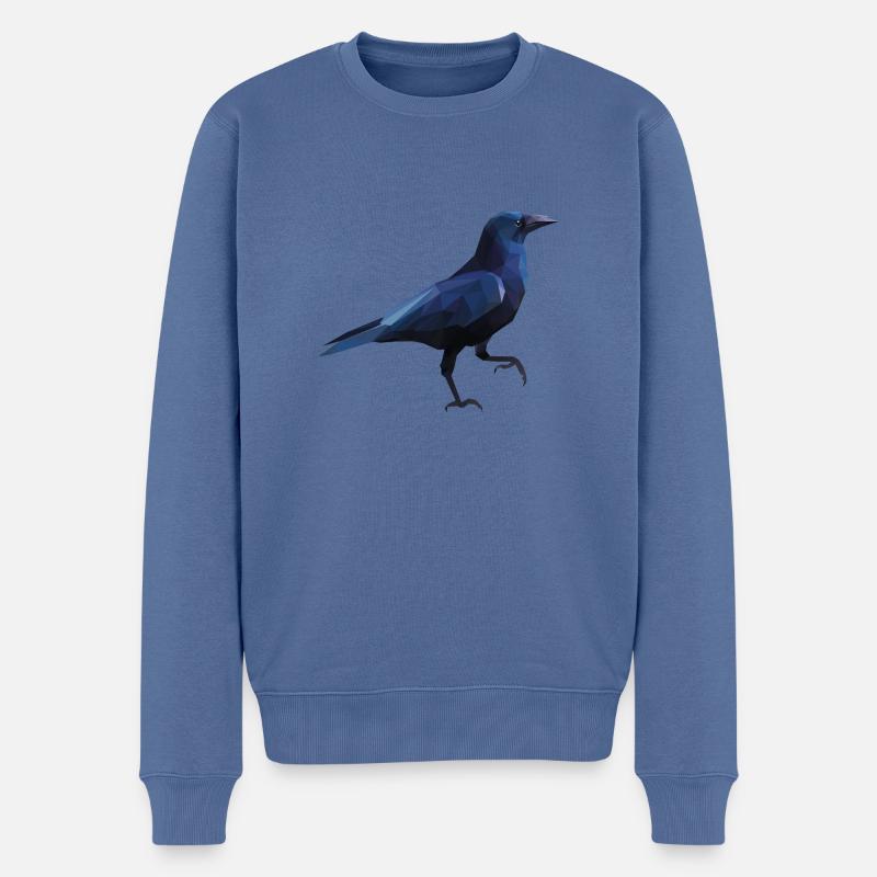 Krähe - Männer Premium Bio Pullover - Taubenblau