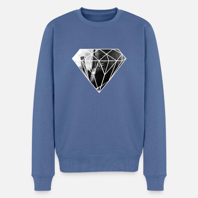 NRNF Diamond Design - Männer Premium Bio Pullover - Taubenblau
