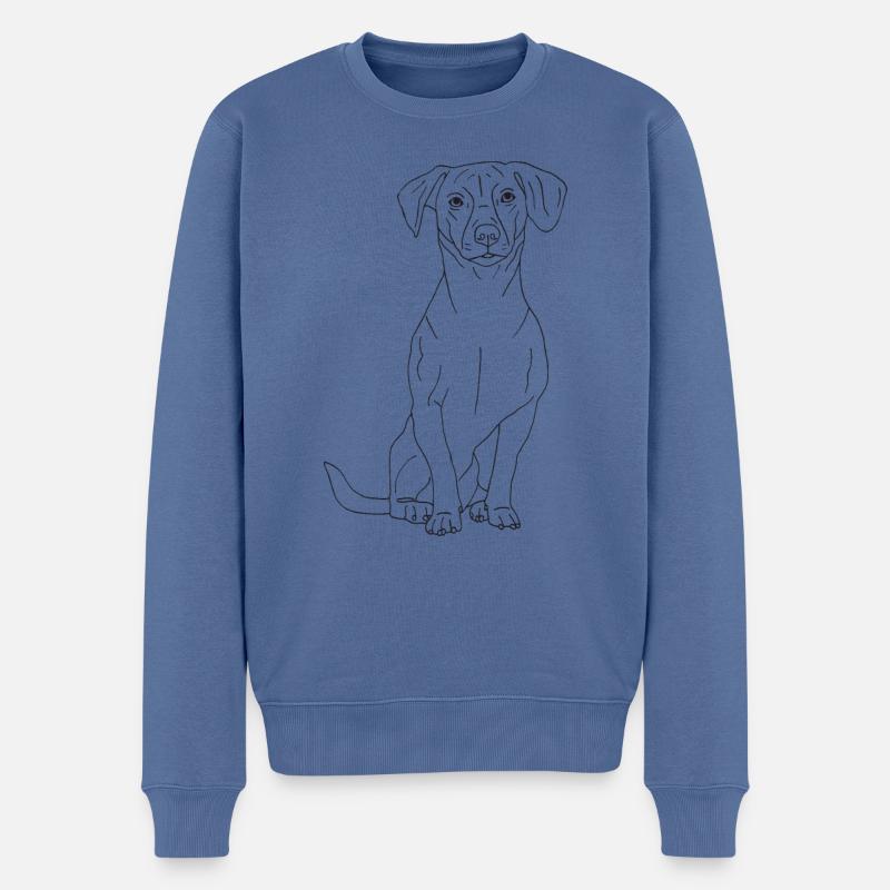 Dackel - Männer Premium Bio Pullover - Taubenblau