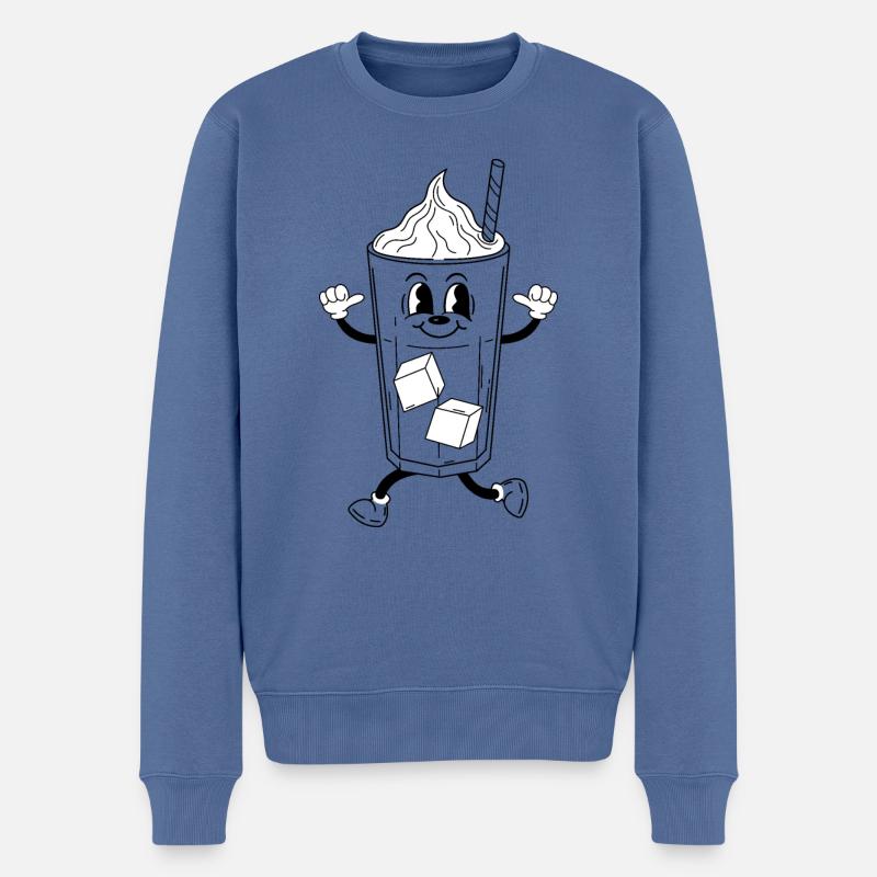 Cocktail avec glace - Pull Premium bio Homme - bleu pigeon