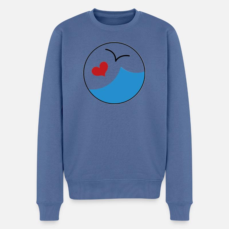 feeling 21 studio - Pull Premium bio Homme - bleu pigeon