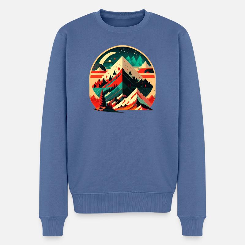 Schweizer Berge - Männer Premium Bio Pullover - Taubenblau