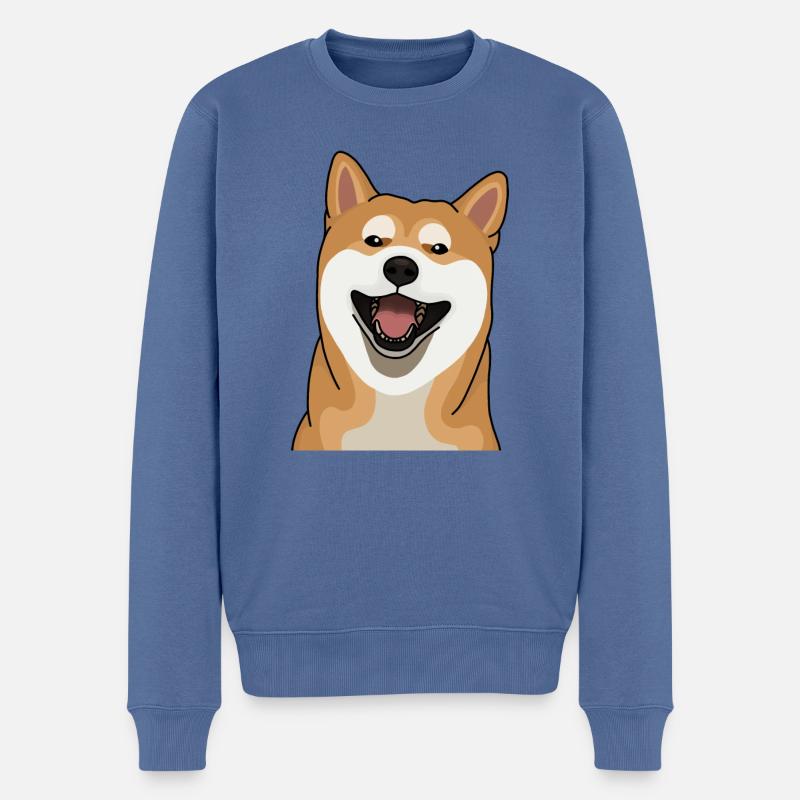 Shiba Inu - Männer Premium Bio Pullover - Taubenblau